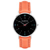 Moderno Vegan Leather Watch Silver, Black & Red Watch Hurtig Lane Vegan Watches