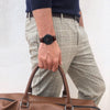 men's vegan watch black and dark brown