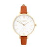 Amalfi Petite Vegan Leather Watch Gold, White & Coral Watch Hurtig Lane Vegan Watches