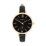 Amalfi Petite Vegan Leather Watch Gold, Black & Forest Green Watch Hurtig Lane Vegan Watches