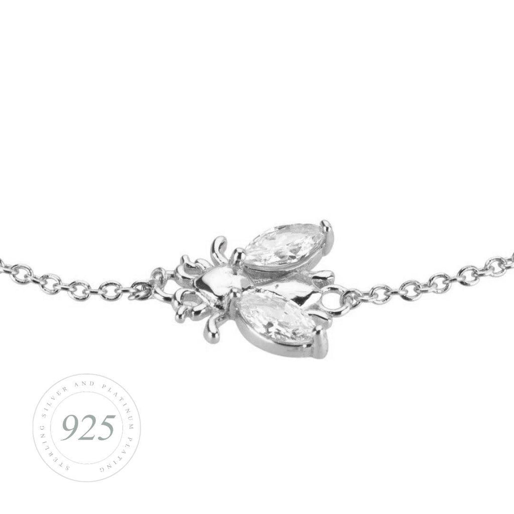 Bee bracelet in silver. Solid silver bumblebee bracelet gift 