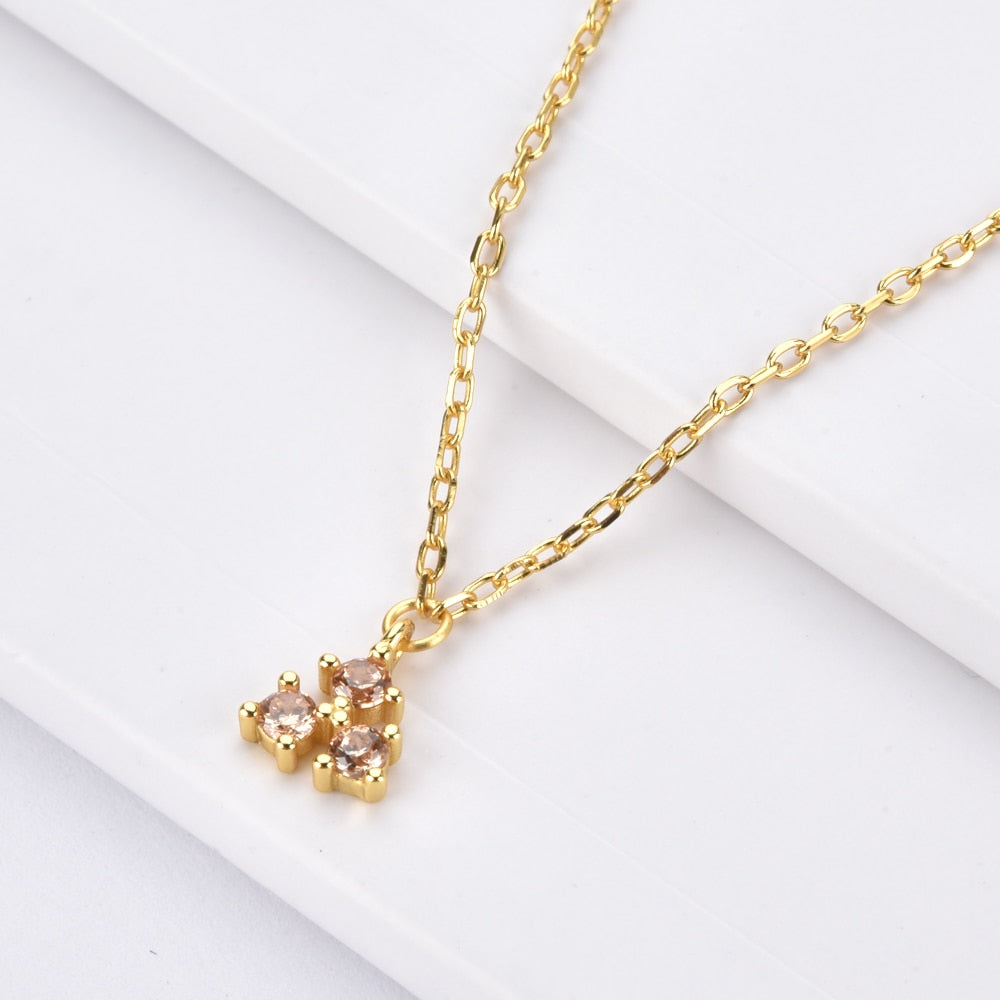 Vistosa Trio Gold Necklace- Champagne Necklaces Hurtig Lane 